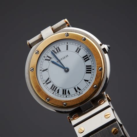 cartier round santos|santos cartier watch price.